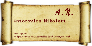 Antonovics Nikolett névjegykártya