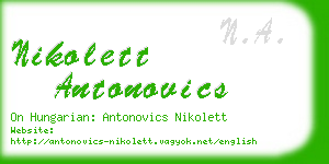 nikolett antonovics business card
